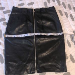Vegan leather zipper skirt